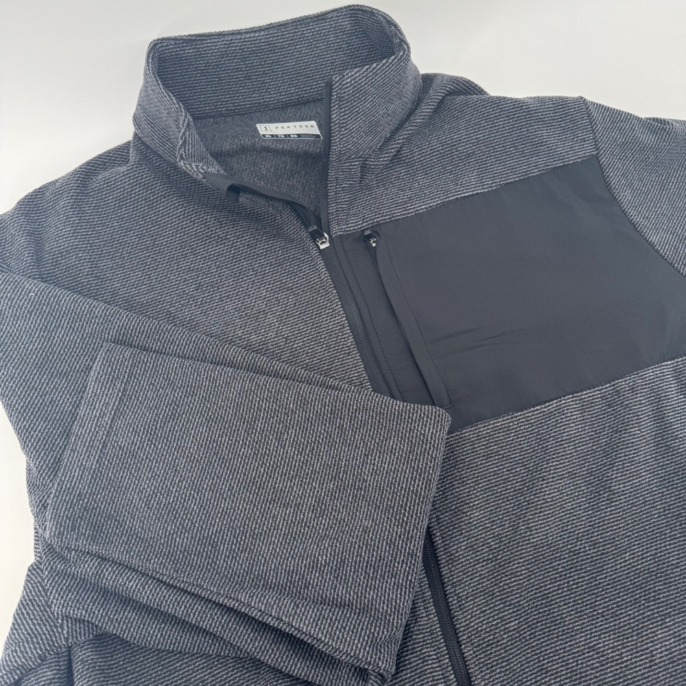 PGATOUR Men's XL Therma-Tek‎ Full Zip Golf Jacket Soft Warm Heathered Black
